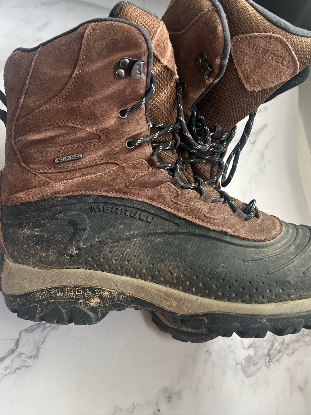 Merrell Brown and Black Waterproof Men's Hiking Boots